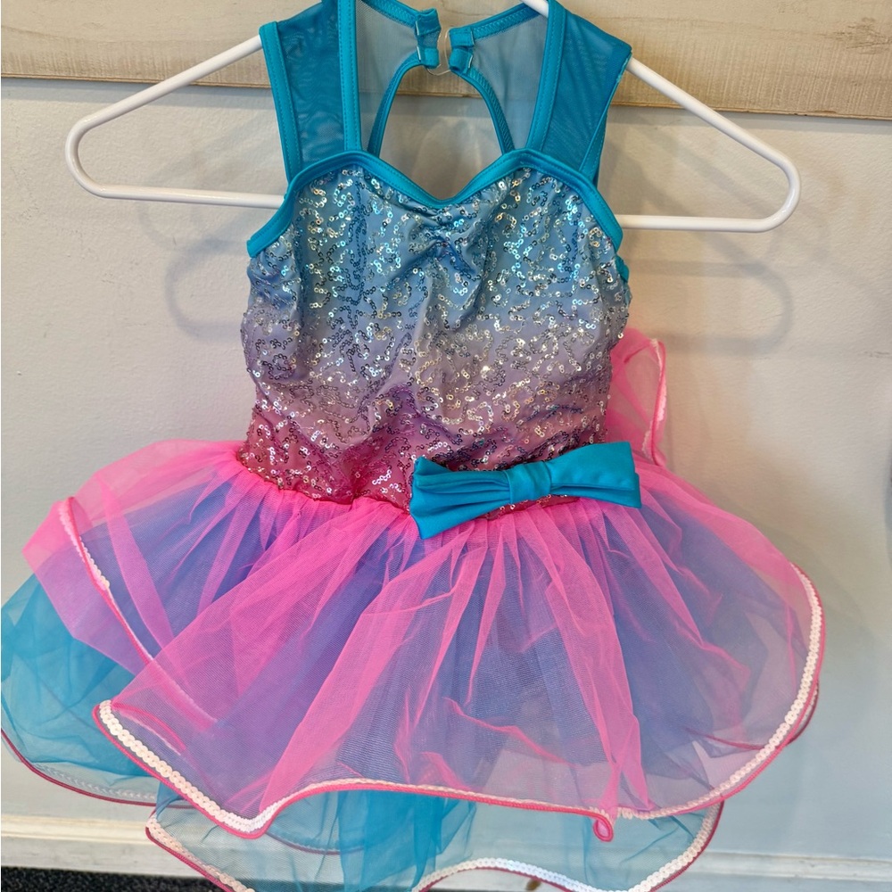 Weissman Tap Dancing Song costume tutu, pink blue, SC - Picture 7 of 8